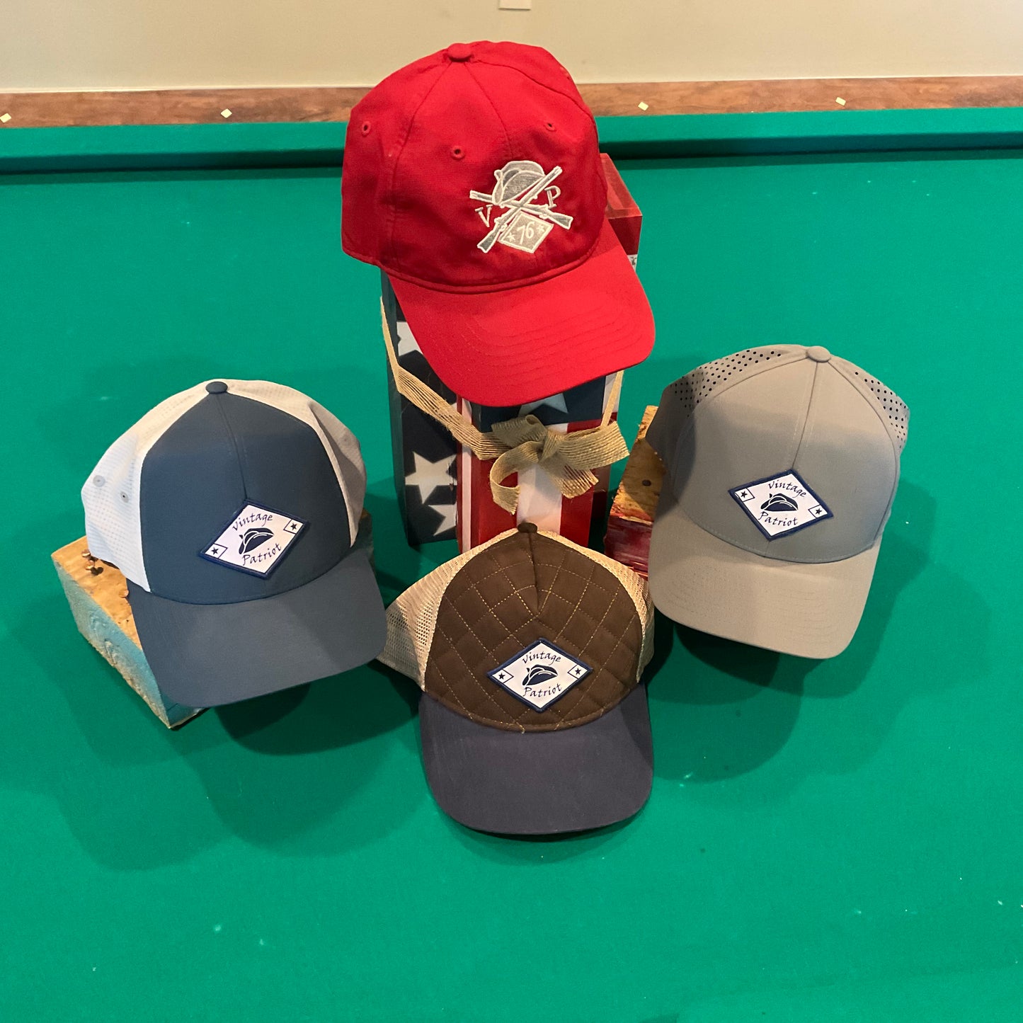 Red Vintage Patriot Muskets Crossed Logo Hat