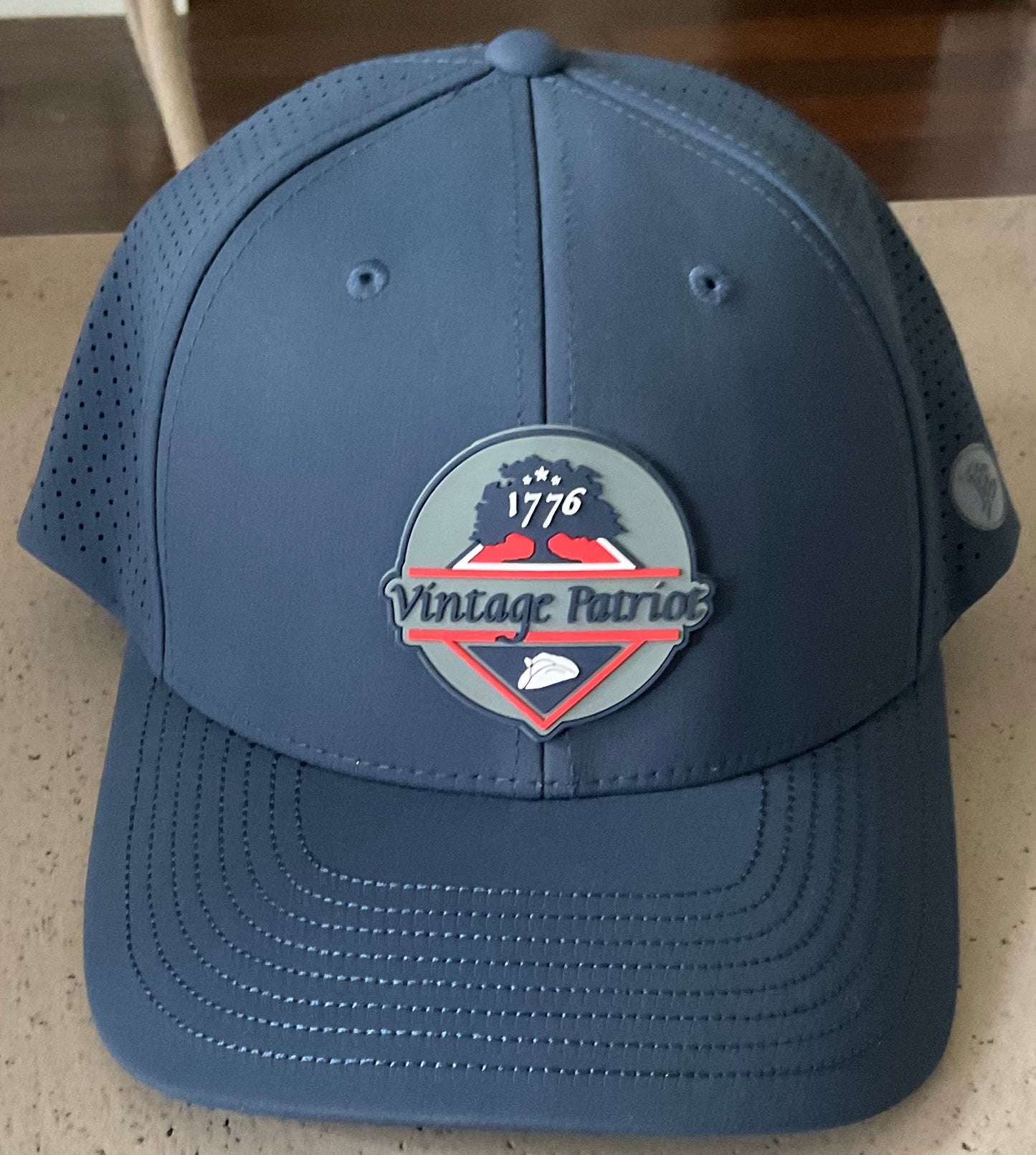 Vintage Patriot Navy Elite Series Performance Hat with Rubber Patch