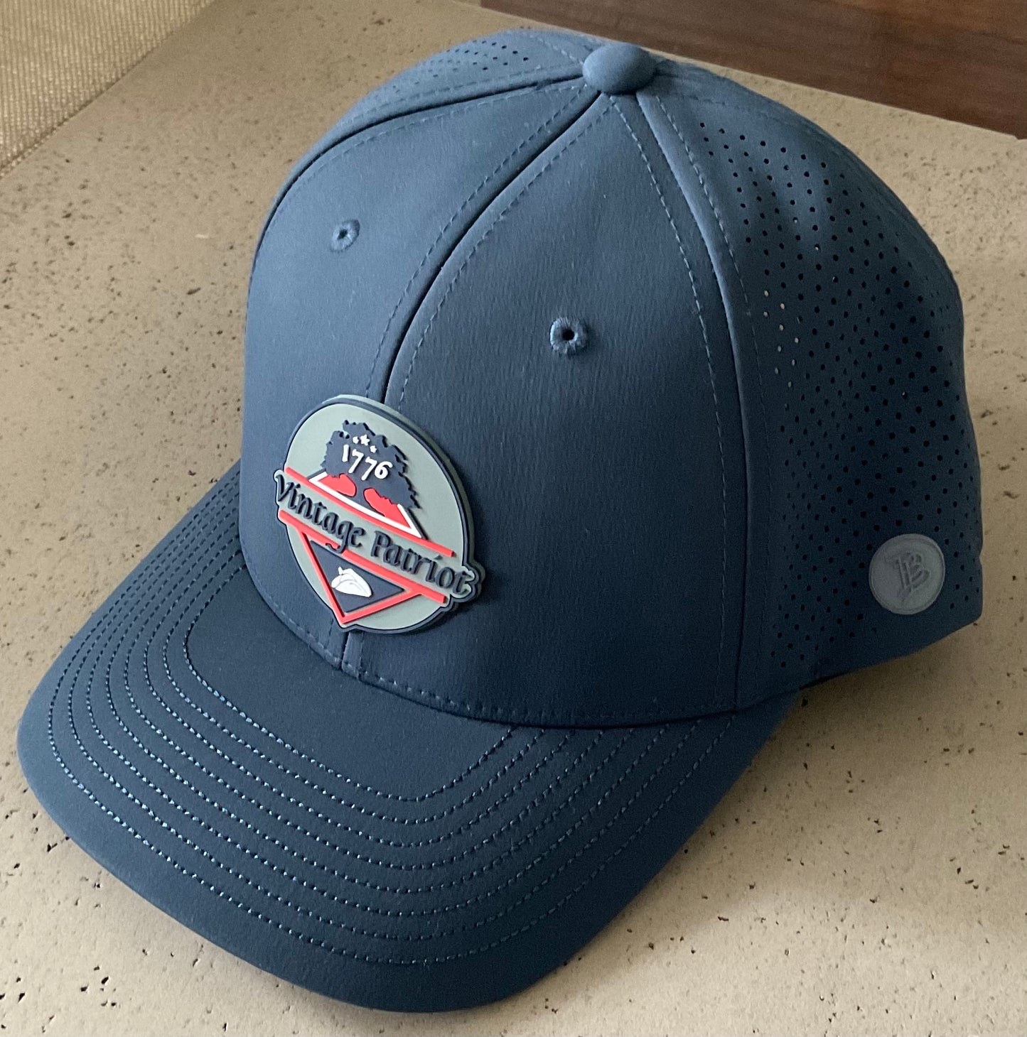 Vintage Patriot Navy Elite Series Performance Hat with Rubber Patch