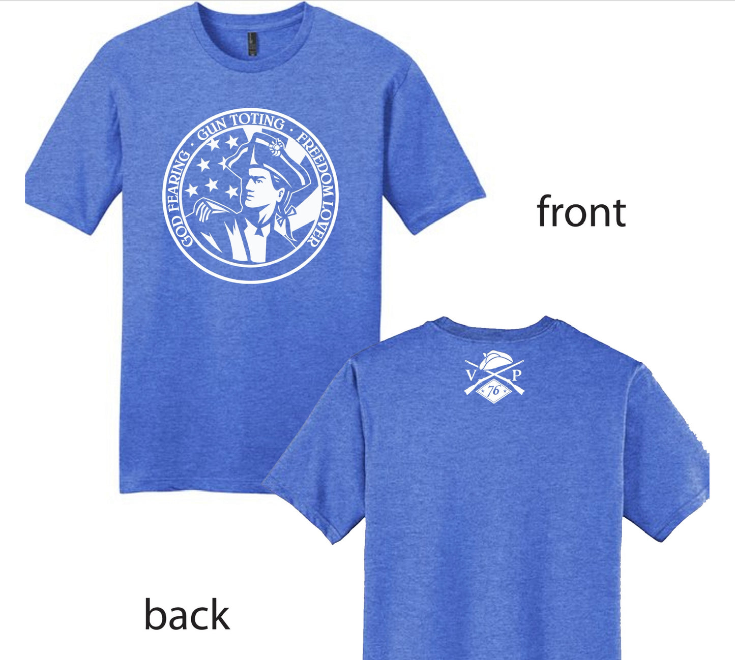 Royal Blue Freedom Lover 2 Vintage Patriot Short Sleeve T-shirt