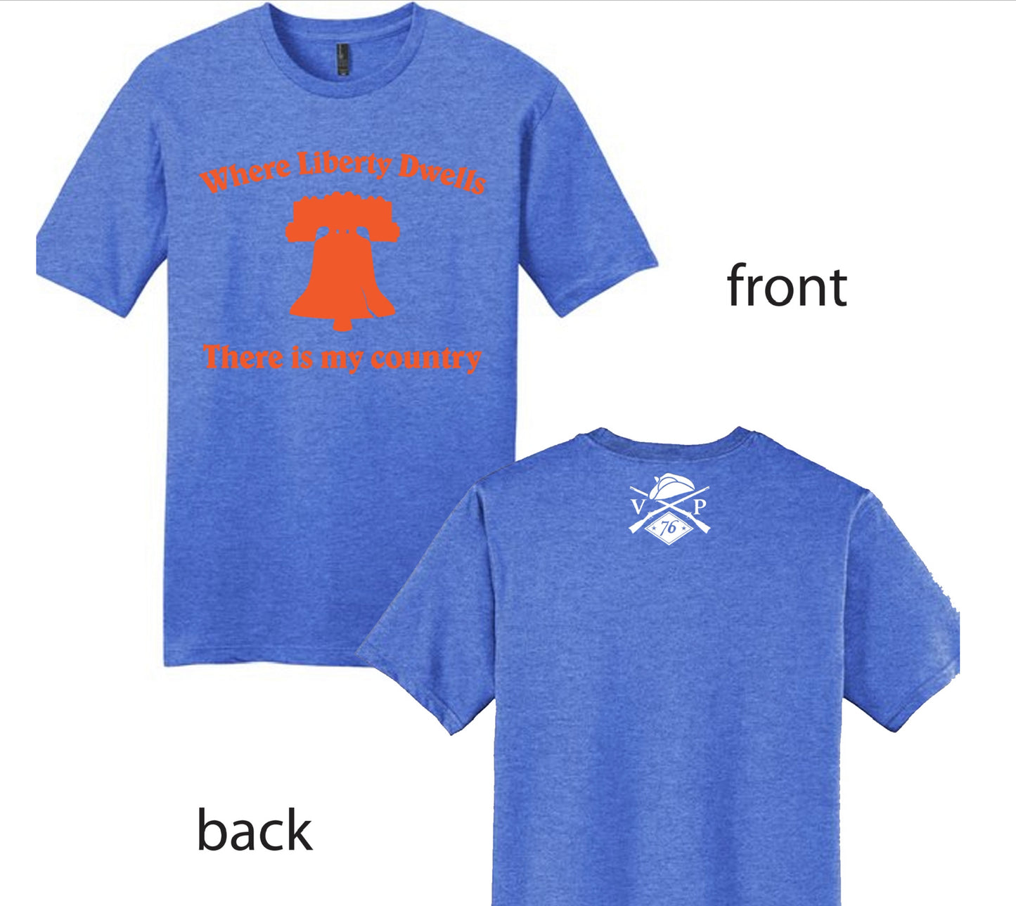 Royal Blue Where Liberty Dwells Vintage Patriot Short Sleeve T-shirt